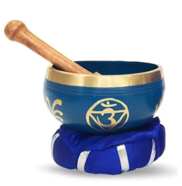 Messing Klankschaal Met Stok & Kussen 10 cm - 3de oog Chakra
