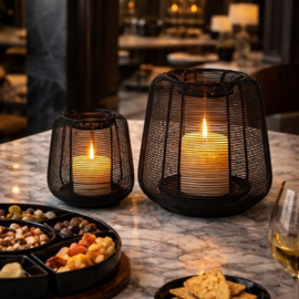 JENS Living – Windlicht Sil – Zwart - Large