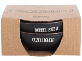 Borrelschaaltjes borrel, bite en gezelligheid