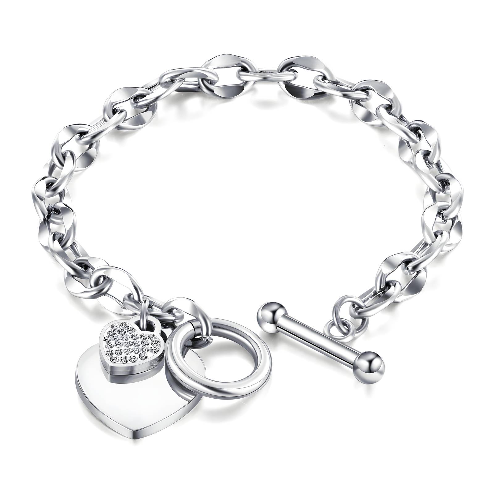 Heart armband - stainless steel