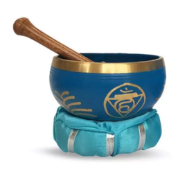 Messing Klankschaal Met Stok & Kussen 10 cm - Keel Chakra