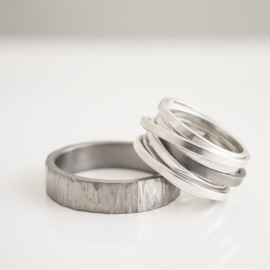 titanium silver swirl set