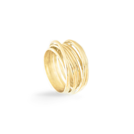 large round swirl ring yellow gold