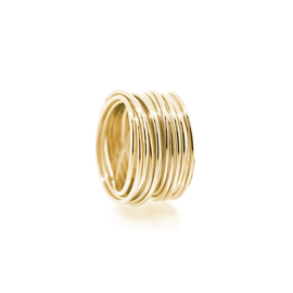 circular swirl ring yellow gold