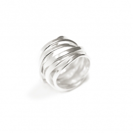 wavy swirl ring silver