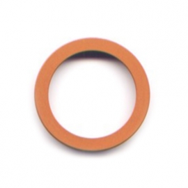 vignelli thick & thin large ring orange