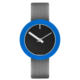 pierre junod mv34 vignelli thick & thin horloge zwart mesh