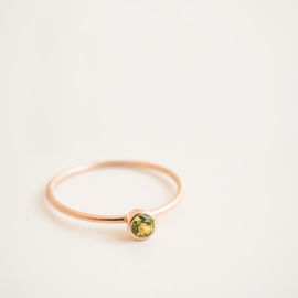 roségouden peridot stackerring