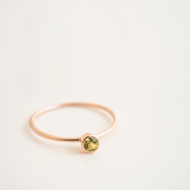 rose gold peridot stacker ring