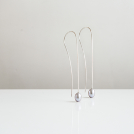 tall french hook pearl earrings