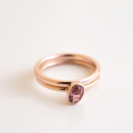 red gold tourmaline engagement ring