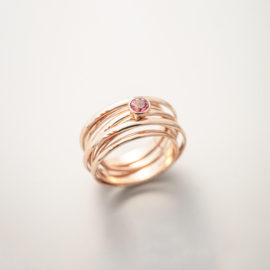 half round swirl stacker ring set