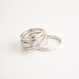 white gold swirl wedding ring set