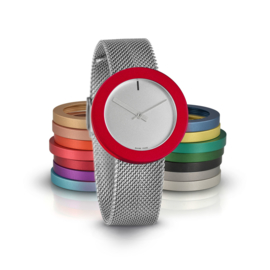 pierre junod mv34 vignelli thick & thin horloge mesh