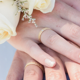 frosted gold wedding bands