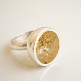 gold leaf resin ring