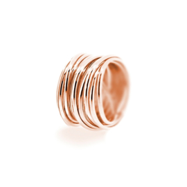 large round swirl ring rose gold