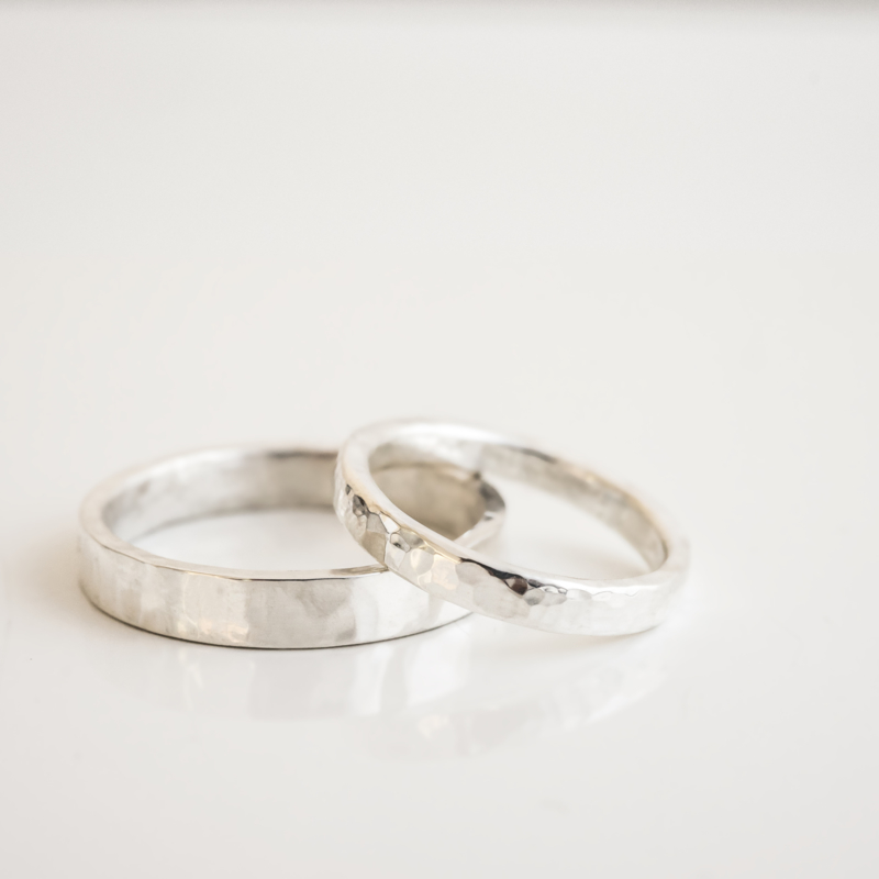 hammered wedding rings
