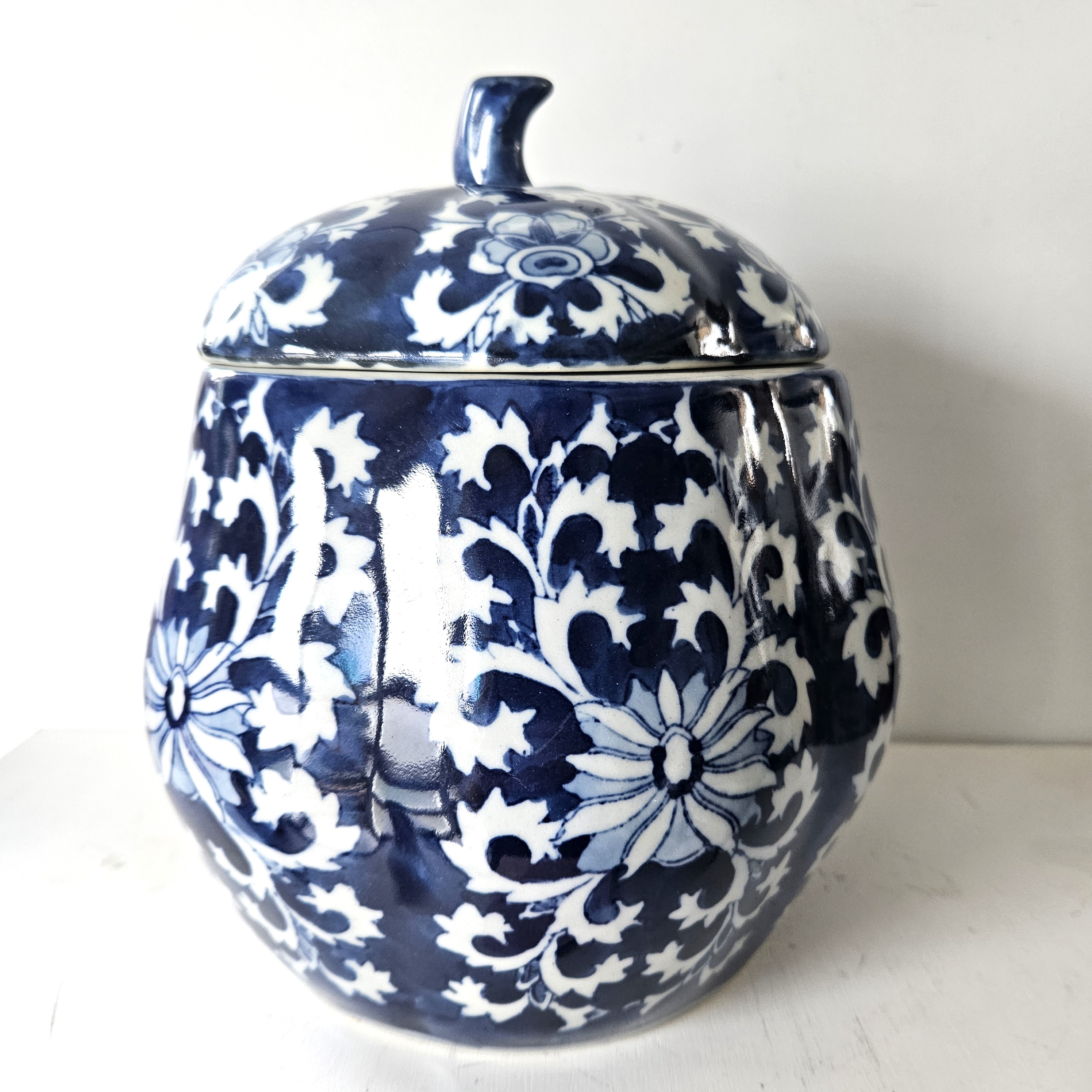 Pompoenvaas/ pot met deksel | 6 hoekig