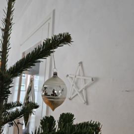 Vintage kerstbal - set van 2 | zilver & mat
