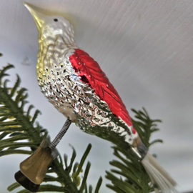 Vintage kerstboom vogel op clip