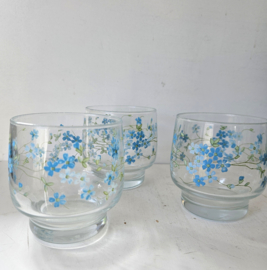 Waterglas - set van 3 | Vergeetmijnietjes