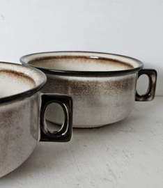Driehoek potterie | set van 2 soepkommen