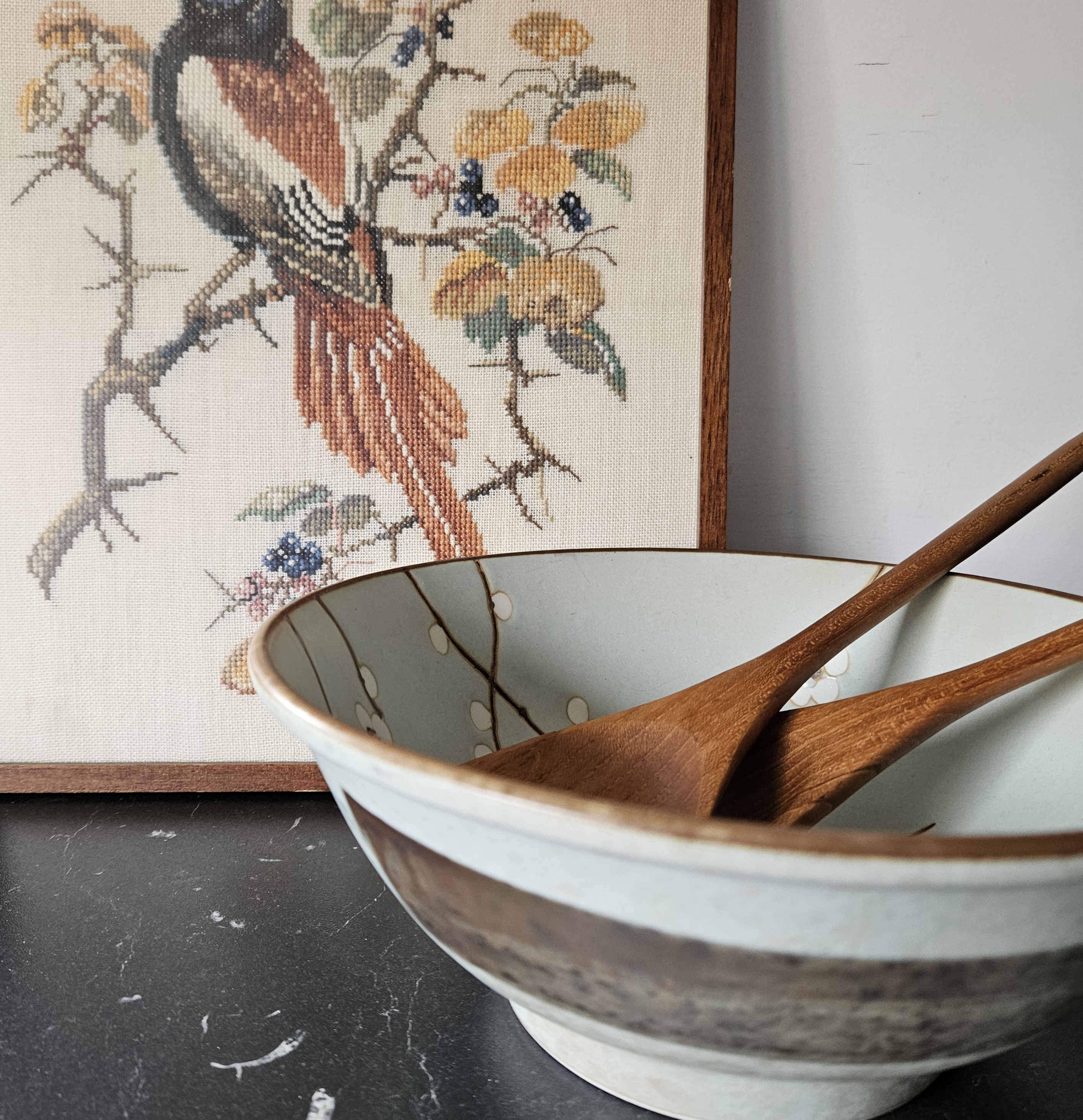 Geborduurd schilderij | vogel