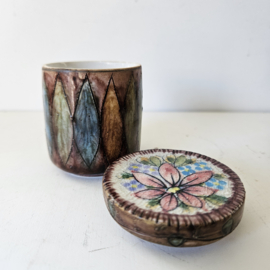 Porseleinen pillenpotje met deksel | handpainted