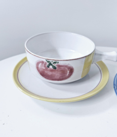 Vintage soepkom met schotel | per 2