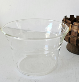 Glazen theekop met houten houder | set van 6