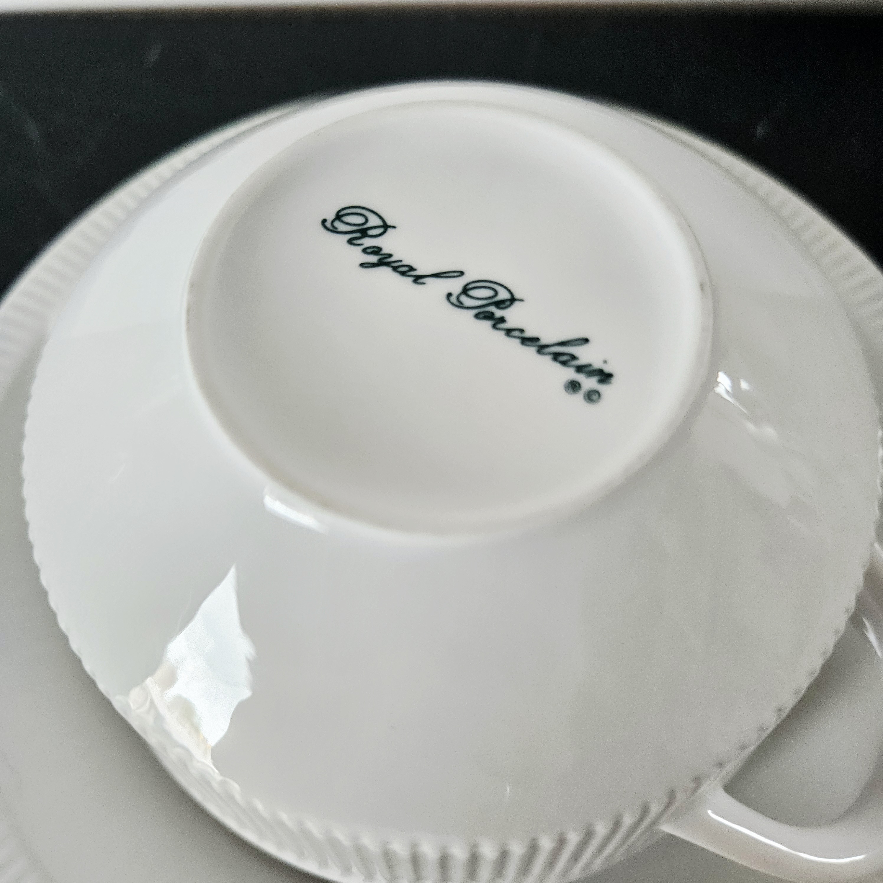 Soepkom met onderbord | Royal Porcelain Cannelee
