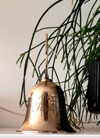 Vintage messing kerstklok | Merry Christmas