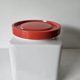 Arabia voorraadpot met rode deksel