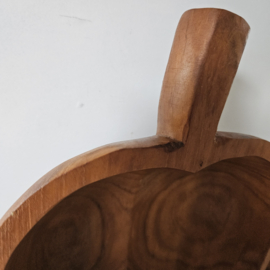 Teak houten schaal | Appel