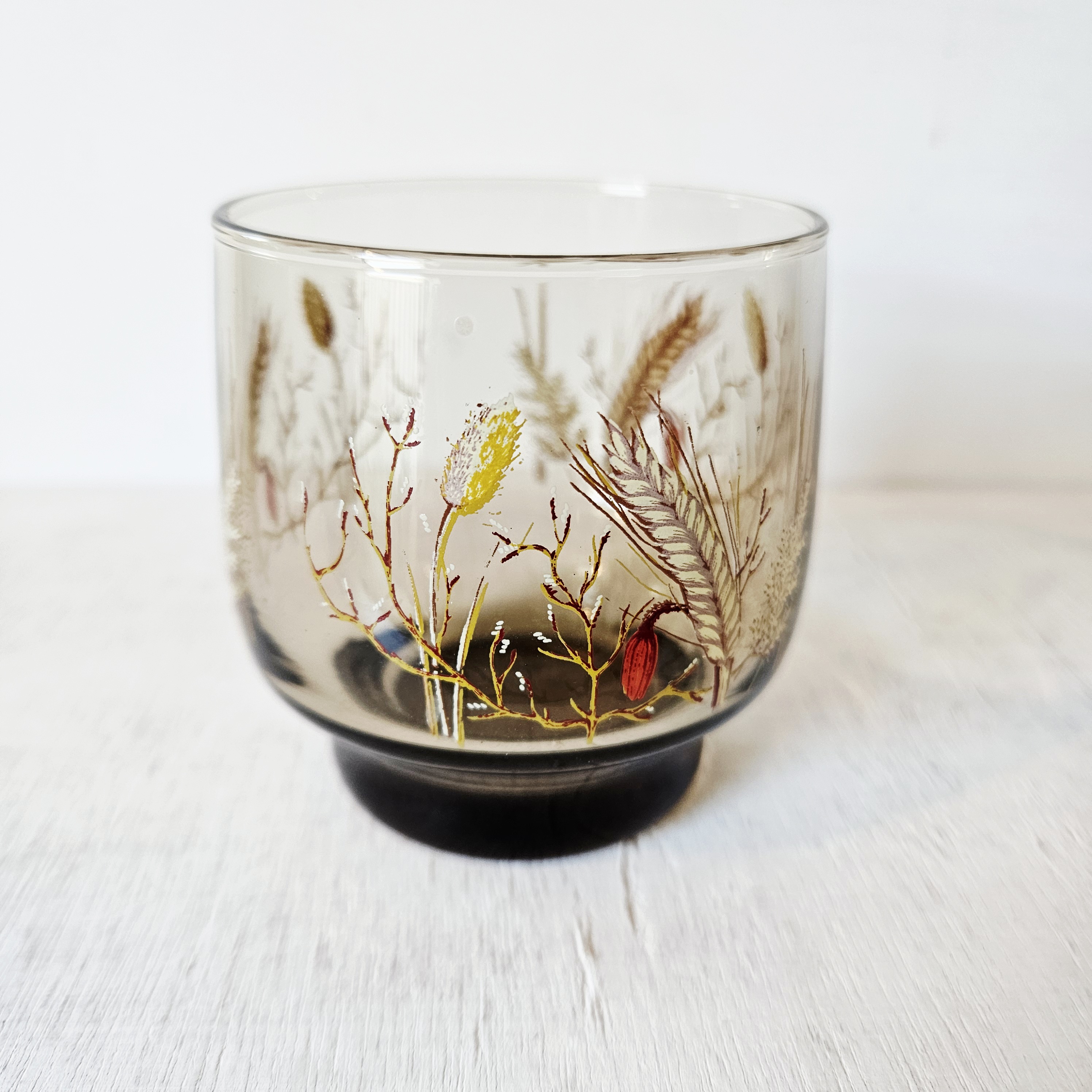 Waterglas -  set van 2 | Rookglas met veldbloemen