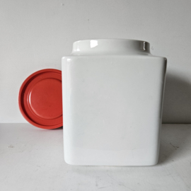 Arabia voorraadpot met rode deksel