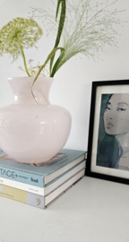 Glazen rose vaas | vintage