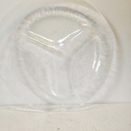 Zweedse glazen fonduebord/ serveerschaal | set van 4