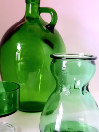 Groen glazen vaasje | vintage hyacintglas