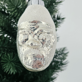 Vintage kerstbal | kerstman gezicht
