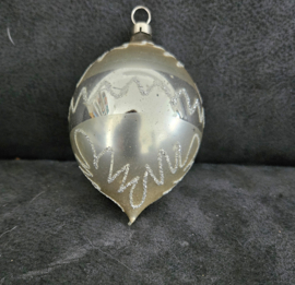 Vintage kerstbal | mat & glans zilver