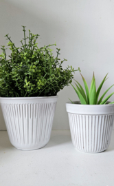 Vintage plantenpot | reliëf patroon