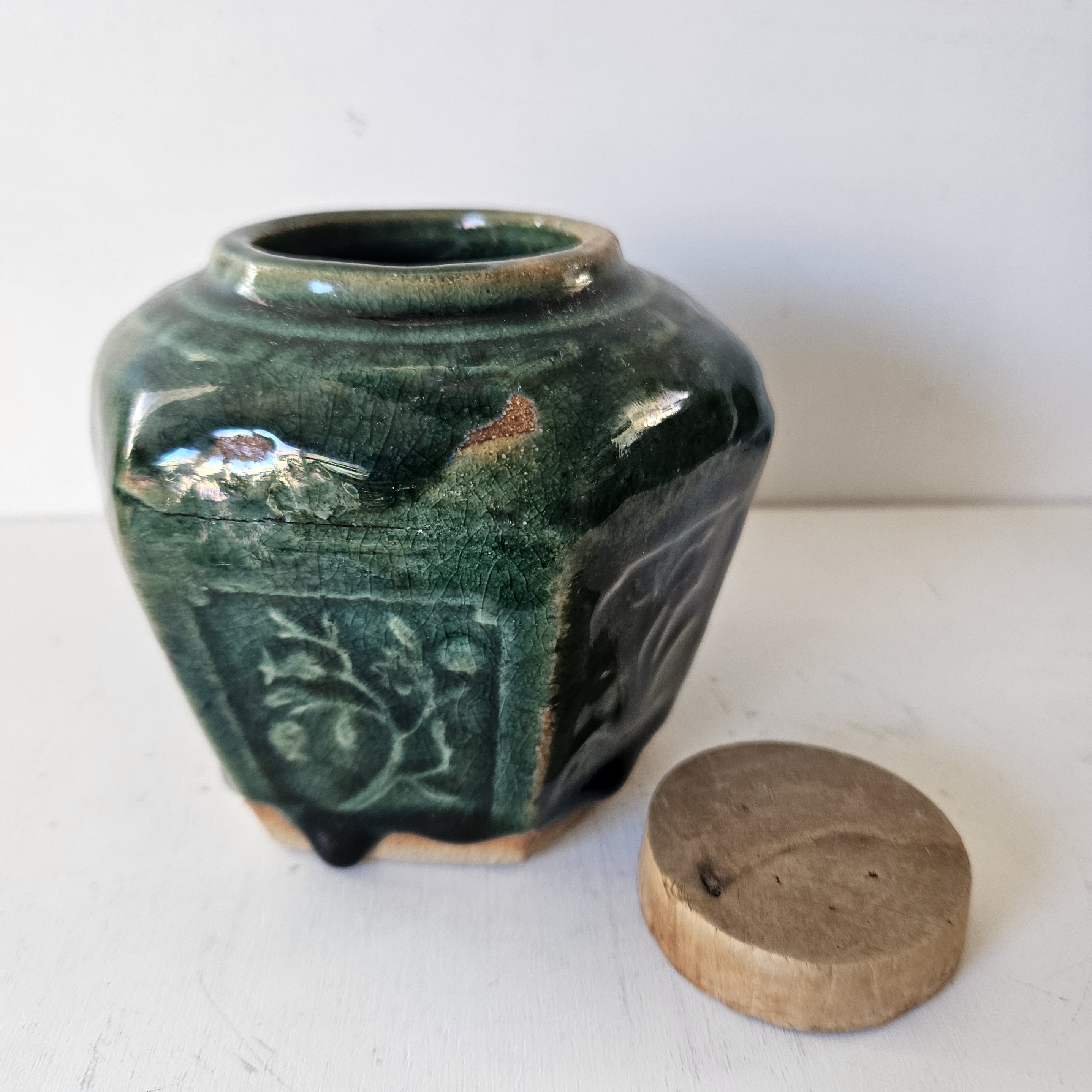 Gemberpot met houten deksel