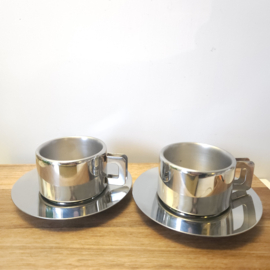 Espresso kop & schotel | rvs - per 2