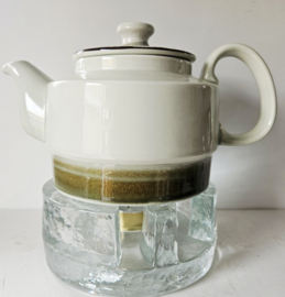 Vintage glazen rechaud/ theelicht