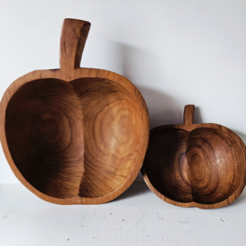 Teak houten schaal | Appel