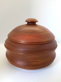 Houten opbergpot met deksel | vintage