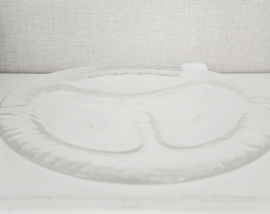 Zweedse glazen fonduebord/ serveerschaal | set van 4