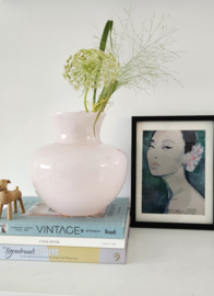 Glazen rose vaas | vintage